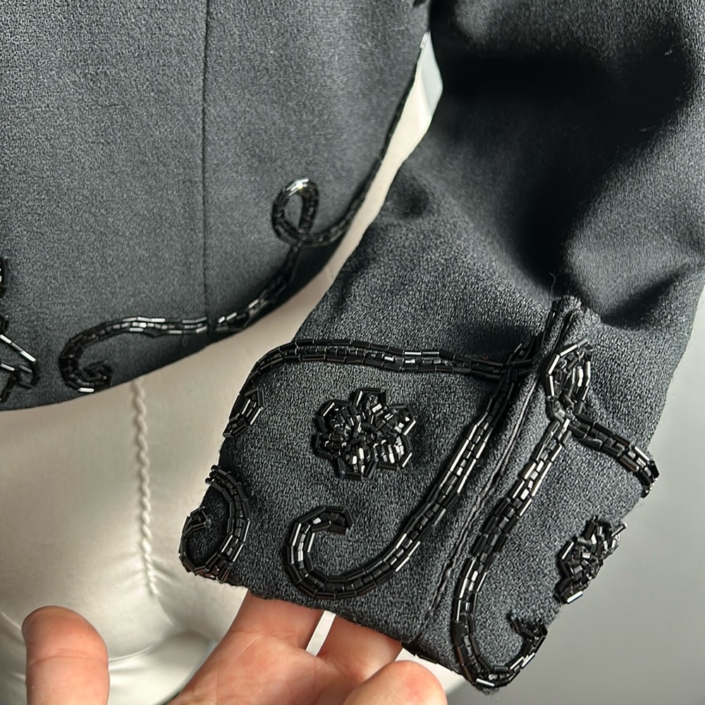 Vintage Cache Black Wool Jacket And Strapless Swe… - image 2